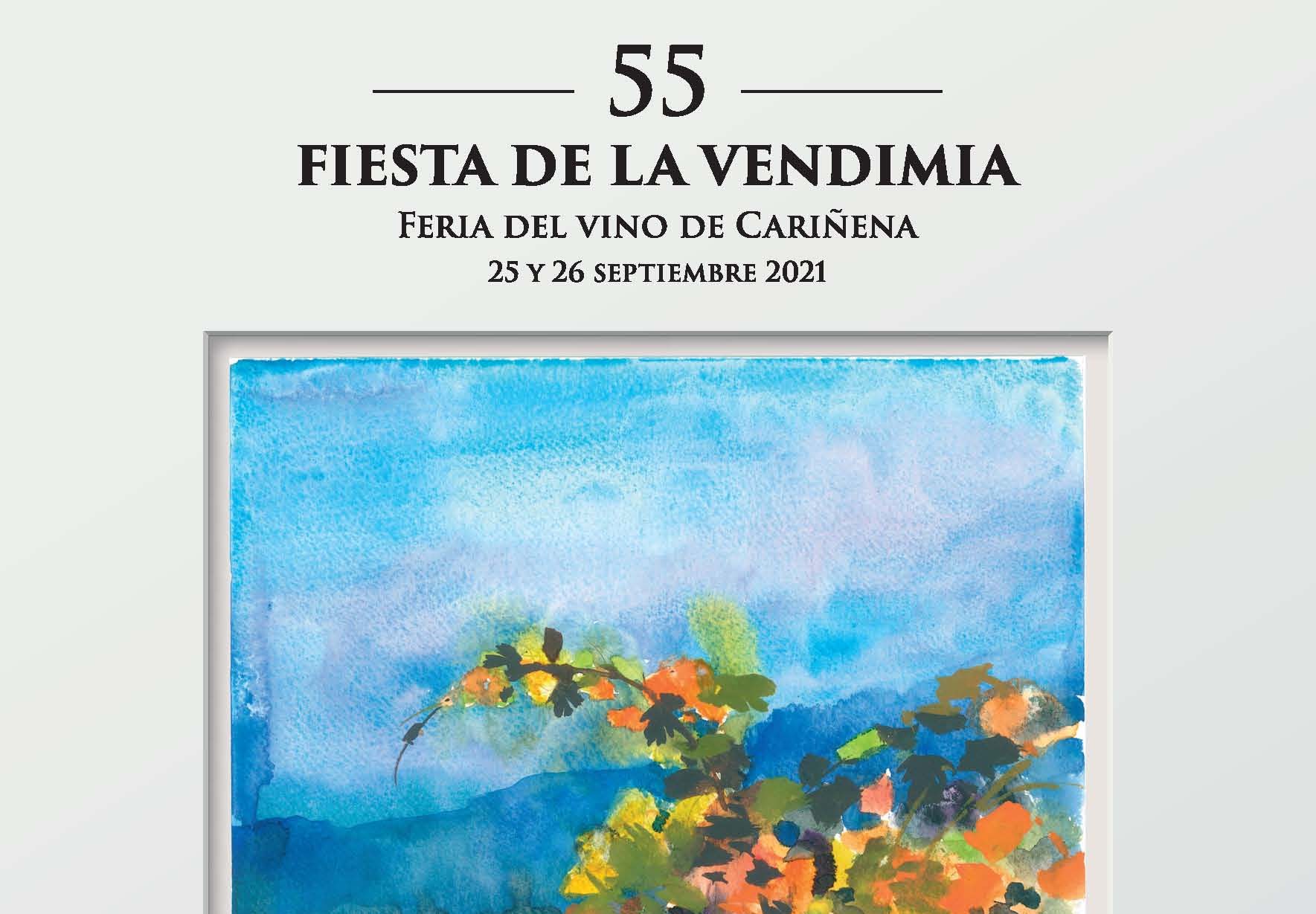 Cartel de la 55 Fiesta de la Vendimia de la DOP Cariñena, obra de Pepe Cerdá