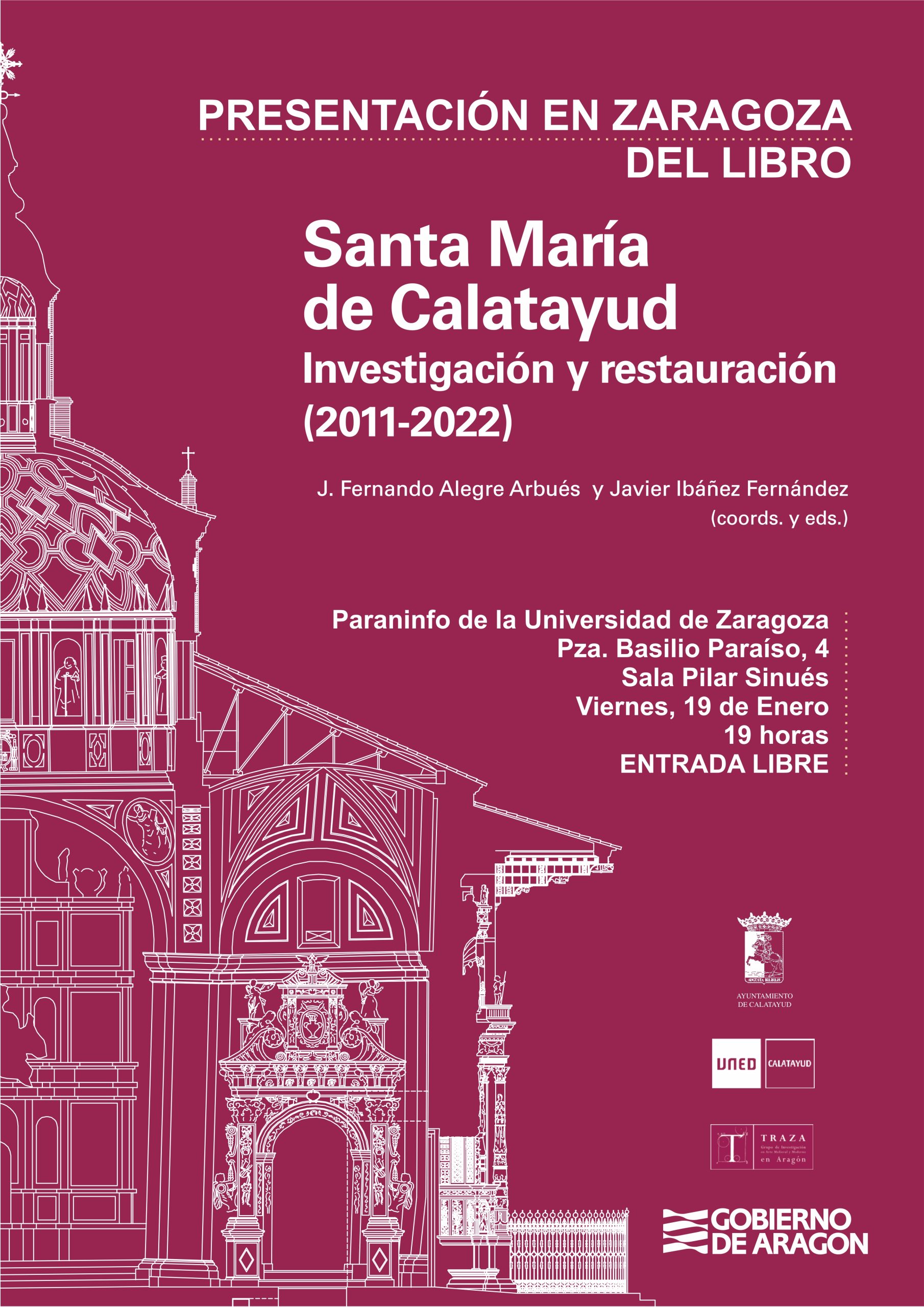Presentacion en el Paraninfo de la Universidad de Zaragoza libro de Santa María de Calatayud